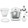 Image de BOSCH MUMS6EW18 Series 6 - Robot pâtissier MUM 6 bol en inox Plus bol en plastique avec couvercle - 1600 W, blanc, inox brossé
