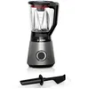 Image de Bosch Blender VitaPower Série 4, MMB4192S, mixeur smoothies, 1200 W, 30 000 tr/min, lames en acier inoxydable, bol en verre ThermoSafe et couvercle de sécurité, 2 vitesses et fonction turbo, silver