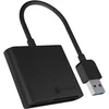 Image de ICY BOX IB-CR301-U3 USB 3.0 Type-A pour Cartes mémoire CF, SD et microSD, SD 3.0, boîtier en Aluminium, cble intégré, Noir