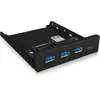 Image de ICY Box USB 3.0 Face Avant, 1x USB-C, 3X USB-A, 3, 5 Pouces Interne, métal, Noir