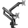Image de ICY BOX Support de moniteur pour 2 moniteurs jusqu'à 32 pouces (jusqu'à 8kg, VESA 75x75/100x100), Fixation sur le plateau/le bord de la table, Acier, Noir, IB-MS314-T