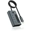 Image de ICY BOX 61062 Hub USB 4 ports USB-C® (USB 3.2 Gen 2) USB 3.2 Gen2 10 GBit/s avec port de charge rapide bleu, gris