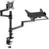 Image de ICY BOX Support décran IB-MS622-T Monitorständer für einen Monitor bis 32 und ein Notebook bis 17,3 1 Écran(s) 81,3 cm (32) noir mobile