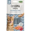 Image de Bubimex - Creamy Snacks Thon et Saumon - Friandises Crèmes à Lécher pour Chats - Texture Lisse, Onctueuse et Appétissante - Stimule l'Appétit et Favorise l'Hydratation - 4 x 15 g (Lot de 5)