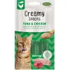 Image de Bubimex - Creamy Snacks Thon et Poulet - Friandises Crèmes à Lécher pour Chats - Texture Lisse, Onctueuse et Appétissante - Stimule l'Appétit et Favorise l'Hydratation - 4 x 15 g (Lot de 5)