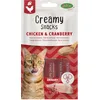 Image de Bubimex - Creamy Snacks Poulet et Cranberry - Friandises Crèmes à Lécher pour Chats - Texture Lisse, Onctueuse et Appétissante - Stimule l'Appétit et Favorise l'Hydratation - 4 x 15 g (Lot de 5)