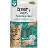 Image de Bubimex - Creamy Snacks Poulet et Crabe - Friandises Crèmes à Lécher pour Chats - Texture Lisse, Onctueuse et Appétissante - Stimule l'Appétit et Favorise l'Hydratation - 4 x 15 g