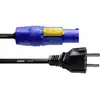 Image de Câble de raccordement alimentation Cordial CFCA 1,5 S [1x Prise mâle + contact de protection - 1x PowerCon mâle] bleu 1.5 m