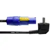 Image de Câble de raccordement alimentation Cordial CFCA 1,5 SRC [1x Prise mâle + contact de protection - 1x PowerCon mâle] bleu 1.5 m