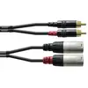 Image de Câble adaptateur audio [2x XLR mâle - 2x Cinch-RCA mâle] Cordial CFU1,5MC noir 1.50 m