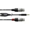 Image de Cordial audio Câble adaptateur [1x Jack mâle 3.5 mm - 2x XLR femelle] 3.00 m noir