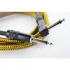 Image de Câble de raccordement Cordial 14776 Jack instruments [1x Jack mâle 6,3 mm (mono) - 1x Jack mâle 6,3 mm (mono)] 3 m noir, jaune gaine textile