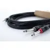 Image de Adaptateur Y Cordial 14865 Jack / Cinch-RCA audio [1x Jack mâle 3.5 mm - 2x Jack mâle 6,3 mm (mono)] 5 m noir gaine en PVC, câble jumelé