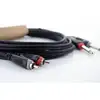 Image de Câble de raccordement Cordial 14841 Jack / Cinch-RCA audio [2x Jack mâle 6,3 mm (mono) - 2x Cinch-RCA mâle] 3 m noir gaine en PVC, câble jumelé