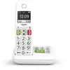 Image de Gigaset E290A - Téléphone Fixe sans Fil Blanc avec Répondeur intégré et Grand écran rétroéclairé, Larges Touches + Duracell - Nouveau Piles alcalines AAA Optimum, 1.5 V LR03 MX2400, Paquet de 4