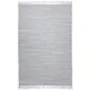 Image de Theko | Dhurry Tapis 100% Coton tissé Plat Happy Cotton | Tissé à la Main | Couleur : Gris | 60 x 120 cm
