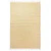 Image de Theko Dhurry Tapis tissé Plat 100% Coton tissé à la Main, Lavable, réversible des Deux côtés 70 x 140 cm Naturel Happy Cotton