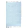 Image de THEKO | Dhurry Tapis en 100% Coton à Tissage Plat Happy Cotton | tissé à la Main | Couleur : Bleu Clair | 60 x 120 cm