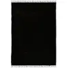 Image de THEKO | Dhurry Tapis en 100% Coton à Tissage Plat Happy Cotton | tissé à la Main | Couleur : Noir | 40 x 60 cm