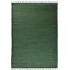 Image de THEKO | Dhurry Tapis en 100% Coton à Tissage Plat Happy Cotton | tissé à la Main | Couleur : Vert foncé | 40 x 60 cm