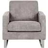 Image de Beliani Fauteuil Tapissé en Velours Côtelé Gris avec Piétement Argent Chromé Design Meuble Idéal pour Salon au Style Rétro et Traditionnel
