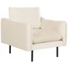 Image de Beliani Fauteuil en Velours Beige Clair Aluminium Bois de Pin et Contreplaqué Rembourré en Mousse Vinterbro
