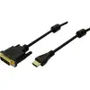Image de Câble adaptateur LogiLink HDMI / DVI Fiche mâle HDMI-A, Fiche mâle DVI-D 18+1 pôles 2.00 m noir CH0004 Câble HDMI