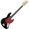 Image de Rocktile Pro JB-30BK 70's Deluxe E-Bass - Jazz-Style E-Bass - Corps : Peuplier - Manche : Érable - Touche : Bois technique - 2 micros single-coil - 2 réglages de volume / 1 réglage de tonalité - Noir