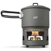 Image de Esbit Set de cuisine à alcool avec casserole de 1500 ml en aluminium anodisé dur - Couvercle + suspension de couvercle - Brûleur à alcool avec régulateur de flamme avec poignée rabattable