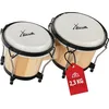 Image de XDrum PERC Bongos Club Bordeaux - 2 tambours de 6" et 7" - Bongos avec peaux naturelles accordables et clé d’accord - Tambours en bois naturel