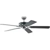 Image de Ventilateur de plafond Potkuri de Pepeo sans éclairage, en acier, pâles réversibles noires / noires rayées, 132 cm
