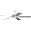 Image de Ventilateur de plafond Potkuri de Pepeo sans éclairage, blanc laqué, pâles réversibles blanc / osier, 132 cm