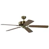 Image de Ventilateur de plafond Potkuri Laiton antique / Chêne 132 cm