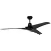 Image de Ventilateur de plafond design industriel Vourdries noir, Télécommande incluse, diamètre 142 cm