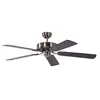Image de Pepeo Ventilateur de plafond sans éclairage Potkuri, argent patiné, pâles réversibles noires / rayures, 132 cm