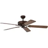 Image de Ventilateur de plafond Pepeo Potkuri, sans éclairage, revêtement bronze antique, pâles de couleur chêne / osier