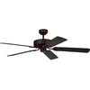 Image de Ventilateur de plafond Pepeo Potkuri, sans éclairage, revêtement bronze antique, pâles de couleur noire
