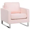 Image de Beliani Fauteuil Tapissé en Tissu Rose sur Cadre en Acier INOX Design Ultra Moderne Idéal pour Salon au Style Contemporain