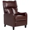 Image de Beliani Fauteuil TV Relax en Cuir PU Marron Foncé avec Dossier et Repose-Pied Réglables Confort d'Assise Luxueux et Design Traditionnel