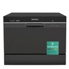 Image de Heinrich's HTG 8840 Noir - Mini Lave-Vaisselle de Comptoir 6 Couverts, 7 Programmes, Départ Différé 24H, Ouverture Automatique, Faible Bruit 47 dB