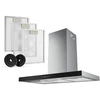 Image de Heinrich's HDU 7632 IX : Hotte aspirante murale 90 cm, 564 m³/h, écran tactile numérique, LED, classe A++, évacuation et recyclage