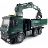 Image de Amewi 22568 Mercedes-Benz Arocs Caravane sous Licence avec Benne basculante, RTR avec Batterie et télécommande, Vert