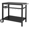 Image de Royal Gourmet Desserte Plancha Extérieure, Chariot pour Barbecue en Métal avec Grande Surface de Travail, Adapté pour Dessertes de Jardin, Four a Pizza, 100,5 x 59 x 81 cm (Noir)