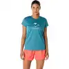 Image de Asics FUJITRAIL LOGO SS TOP Femme Bleu