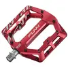 Image de Funn Funndamental Pédales Plates Larges VTT, Axe CrMo (Rouge)