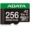 Image de ADATA Carte mémoire Speed Plus MicroSDXC UHS-I U3 Classe 10 256 Go avec Adaptateur, Noir et Vert
