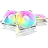 Image de ASUS TUF Gaming TR120 ARGB Reverse Blade White Lot de 3 ventilateurs de boîtier 3 en 1 (120 mm PWM, 2000 tr/min, 2,75 mm H2O, 76,3 CFM, 16 LED RVB adressables individuellement, blanc)