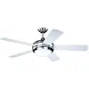 Image de AireRyder FN75537 ventilateur de plafond Ursa avec télécommande et éclairage, boîtier satin nickel, couleur des pales blanc/pin, 132 cm, Métal, 75 W, 132 x 132 x 43 cm