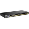 Image de Zyxel Switch Ethernet 16 Ports | Unmanaged GbE | PoE+ | GS1100-16EPS | 16x Ports GbE PoE+ avec Budget de 135W, Contrôle DIP, Sans Ventilateur, Design Fin, Kit Mural Inclus