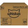 Image de WHISKAS 7 Ans + Repas Pour Chat Senior, Lot de 84 Sachets fraîcheur de 85 g, 4 Variétés en Gelée, Nourriture Humide Chat Complète et Équilibrée